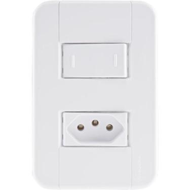 Imagem de Conjunto 4x2 com 1 Interruptor Paralelo 10 A 250V e 1 Tomada 2P+T 10A 
