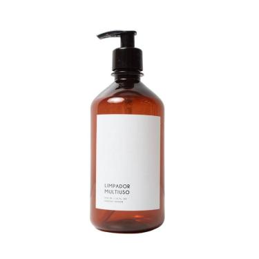 Imagem de Frasco Âmbar Minimal Álcool Gel - 500Ml Branco