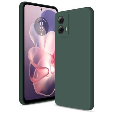 Imagem de Btstring Capa para Motorola Moto G Power 5G 2024, capa de silicone macio com proteção de câmera atualizada, capa fina à prova de choque com forro de microfibra antiarranhões, verde