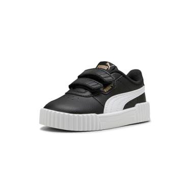 Imagem de PUMA Tênis infantil unissex Carina Hook and Loop, Preto-branco-ouro Ah25, 19