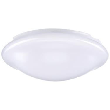 Imagem de COHEALI Luminária de teto de plástico branco de 27 cm com montagem embutida – capa de luz redonda para abajures de tambor, luzes pendentes de iluminação DIY – serve para abertura de 22,6 cm