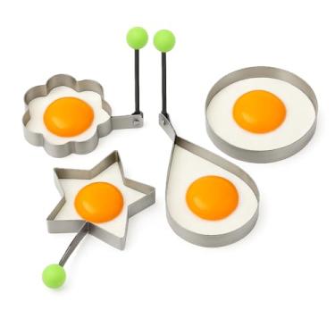 Imagem de Molde Forma Omeleteira Panqueca Ovo Frito Aço Inox(Kit 5)