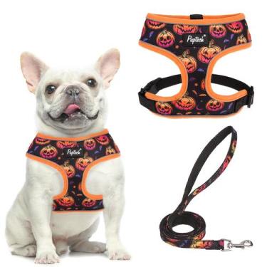 Imagem de Conjunto de arnês e coleira para cães, colete confortável de malha mac