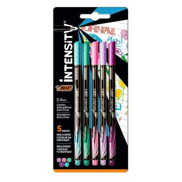 Imagem de Caneta hidr Point Intensity Pastel c/ 5 unid Bic