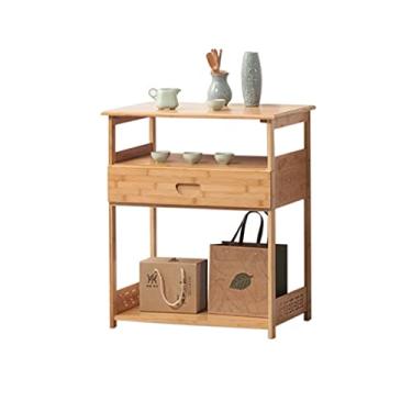Imagem de Mesa de centro de design simples, mesa de café, mesa de chá de bambu natural, sofá, mesa lateral pequena, mesa lateral de café, sala de estar, quarto, mesa lateral de canto, conjunto de chá, rack de