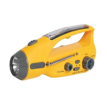 Imagem de Lanterna LED solar militar amarela com rádio tático