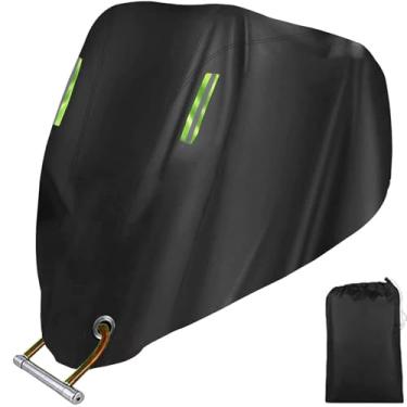Imagem de Capa de motocicleta para todas as estações, qualidade climática universal à prova d'água proteção solar ao ar livre abrigo de scooter à prova de rasgos noite reflexiva e buracos de bloqueio bolsa de