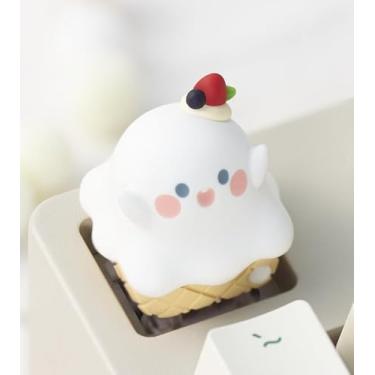 Imagem de Ghost Ice Cream Keycap, chave ESC de substituição feita à mão em resina artesanal para teclado mecânico Cherry MX para jogos personalizado