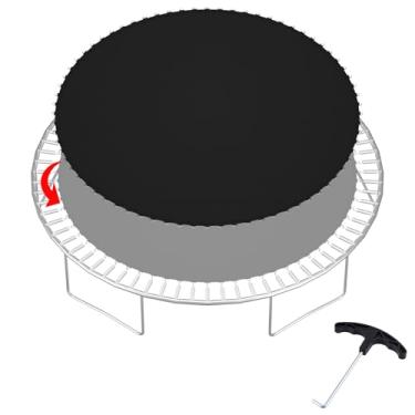 Imagem de SPORTYOUTH Tapete de substituição de trampolim de 358 cm de largura, 72 anéis em V, serve para moldura de trampolim redonda de 4,3 m usando molas de 16,5 cm, tapete de balanço de segurança para saltar para jardim ao ar livre, apenas tapete
