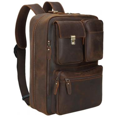 Imagem de Mochila Masculina para Laptop, Conversível para Bolsa de Mão, TIDING, Marrom Escuro