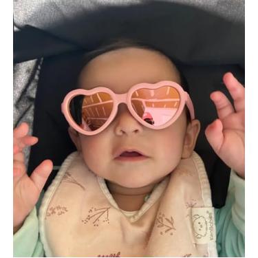 Imagem de Óculos de sol flexíveis para bebês polarizados com alça ajustável para bebês de 0 a 24 meses, C4* Rosa/Rosa espelhado