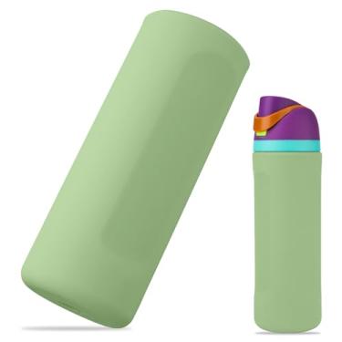 Imagem de Bota de silicone para garrafa de água Owala 680 g, capa protetora inferior antiderrapante compatível com garrafa de água FreeSip presente para acessório de capa protetora Owala (cor abacate)