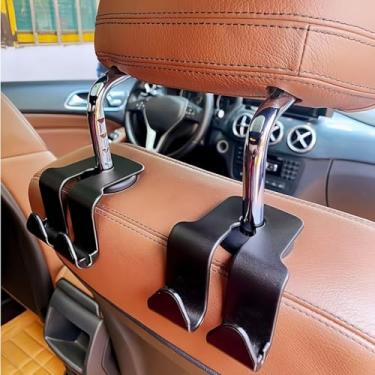 Imagem de 2 conjuntos de ganchos para encosto de cabeça para carro, gancho para encosto de cabeça, cabide de carro, gancho de encosto de cabeça, cabide de assento traseiro de carro, cabide de encosto de cabeça