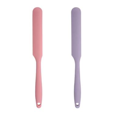Imagem de 2 espátulas de silicone antiaderentes resistentes ao calor para assar bolos de creme de manteiga