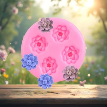 Imagem de Moldes de fondant de flores para decoração de bolo de flor de cerejeira molde de silicone para topo de cupcake, pasta de goma de chocolate, argila de polímero