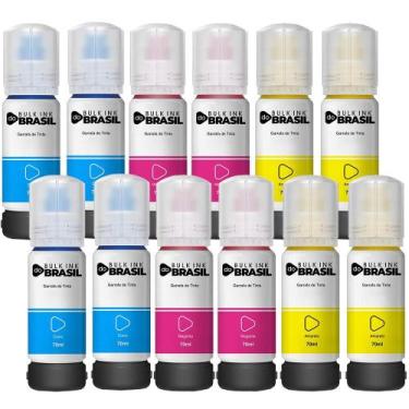 Imagem de Kit 12 Tintas Para Epson L4160 L4150 T504 L6171 L6161 L6191 T504 - Bul