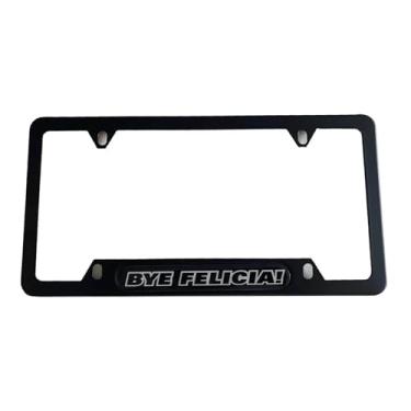 Imagem de AJSDFGSH 1 peça capa de moldura de placa de licença Bye Felicia suporte engraçado acessórios de carro caminhão de aço inoxidável preto, SHFG24