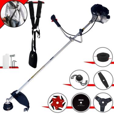 Imagem de Roçadeira Multifuncional Toyama RT43LB25A À Gasolina 43cc 10000rpm 1,7HP 6 Opções de Corte Com Facas 2 Pontas, 3 Pontas, 6 Pontas, 80 Dentes e Trimmer