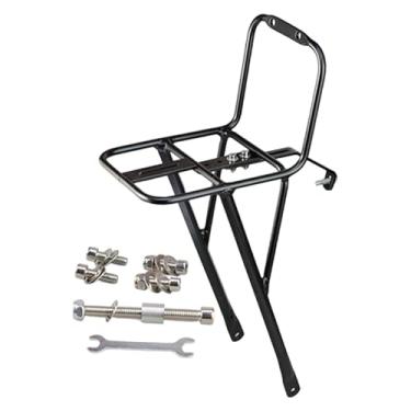 Imagem de YIJU Bagageiro dianteiro para bicicleta, alforje, equipamento para bicicletas de turismo com guidão reto, bolsa para bagagem, suporte para compras ao ar