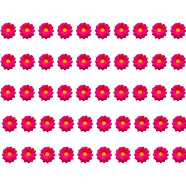 Imagem de Bairdish 50 peças de mini flores falsas de seda pequenas margaridas falsas a granel para artesanato, flores de feltro, cabeças de girassol artificiais soltas para artesanato faça você mesmo, guirlanda