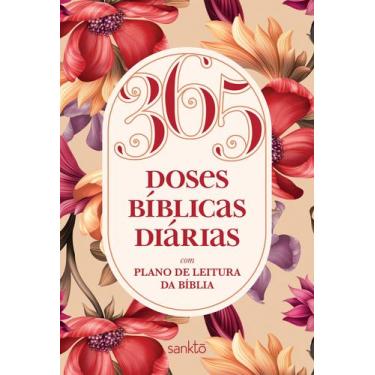 Imagem de 365 doses bíblicas diárias floral rosé com Plano de Leitura da Bíblia 