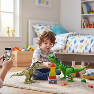 Imagem de Kit 2 Dinossauros Brinquedo Com Som Rugido Selvagem Realista - UNIK