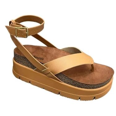 Imagem de Sandalia Moleca de dedo Alta papete com tiras transpassadas no tornozelo tamanho 38