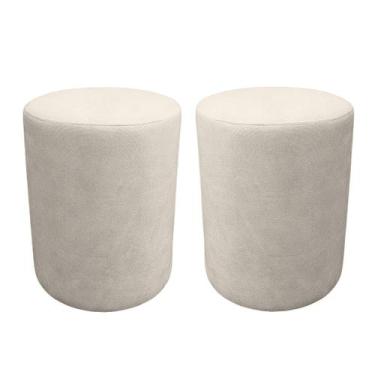 Imagem de Kit 2 Puff Cilindro Live para Sala e Quarto Suede  - LH Decor - Los He