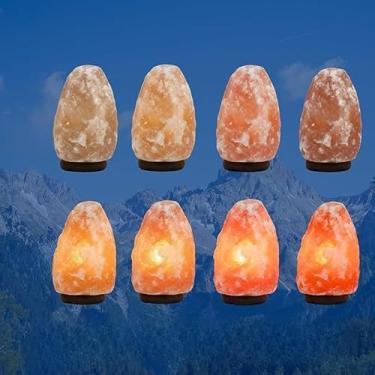 Imagem de Luminária de Sal do Himalaia, Base em Madeira Clássica, Cristal Natural, 18 cm, com Cabo Regulador, Luz Noturna, Artesanato do Paquistão