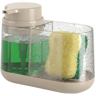 Imagem de Dispenser Porta Detergente Com suporte Para Esponja Buchinha 330ml Acr