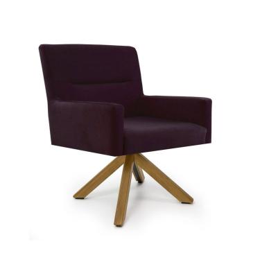 Imagem de Poltrona para Sala de Estar Veludo Giratória Angel Uva