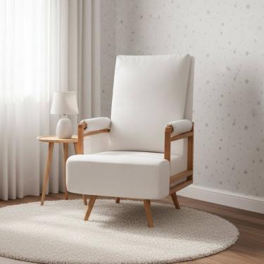 Imagem de Poltrona de Amamentação Fixa com 4 Pés Mila Off White