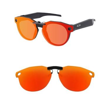 Imagem de HILEEN Clip-on polarizado para óculos de sol Oakley Meta HSTN OW8002 51 mm - Vermelho fogo