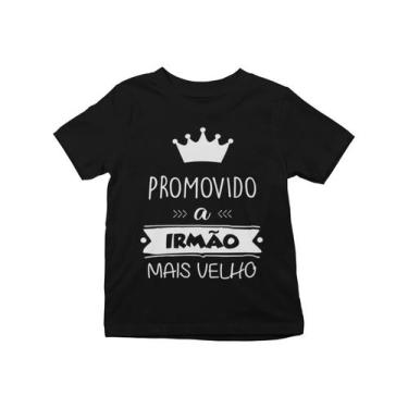 Imagem de Camiseta Promovido a Irmão Mais Velho Colorida infantil Verde Bandeira