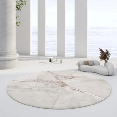 Imagem de Tapetes redondos de pelúcia estilo para decoração de quarto, tapetes para sala de estar, tapete macio para casa, carpete grosso e fofo (tamanho personalizável/7)