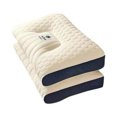 Imagem de Travesseiro De Pescoço Preenchido Com Látex Para Sono Profundo, Auxíli