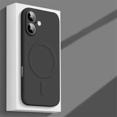 Imagem de Capa protetora de silicone líquido para iPhone 16, 15, 14 Plus, 13, 12 Mini, 11 Pro e XS Max, capa protetora macia, preta, para iPhone 15 Pro