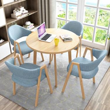 Imagem de Conjunto de mesa redonda e cadeira de clube de recepção de escritório, mesa de negociação, pequenas mesas de conferência, conjunto de mesa de jantar de cozinha de café, para sala de recepção, sala de