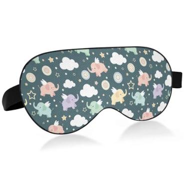 Imagem de Burbuja Máscara de dormir de elefante para mulheres e homens, máscara de olhos refrescante para dormir lateral com blackout com alça elástica ajustável para viajar