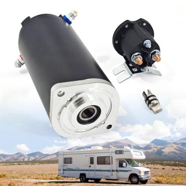 Imagem de MAIXIUNIAN Motor de bomba hidráulica 179327; 286722 Acoplamento de colar selado e solenoide com suporte 684-1211-212 Apto para sistemas de nivelamento de unidade de energia unidirecional RV 7,5 altura