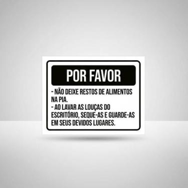 Imagem de Placa Acm Não Deixe Restos Alimentos Pia 18X23 - Sinalizo