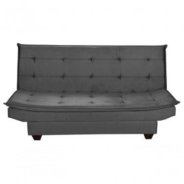 Imagem de Sofá Cama Casal 3 Lugares Glamour Em Veludo Cinza - Moveisaqui
