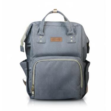 Imagem de Mochila Maternidade Expansível Cinza Grande Espaço e Organização