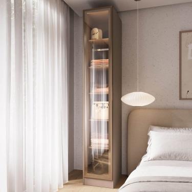 Imagem de Guarda Roupas Modulado 100% Mdf 1 Porta Reflecta Orion Cabecasa Madeiraoriginals Mocha/ Reflecta