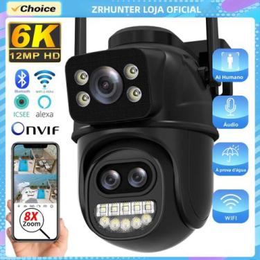 Imagem de Câmera IP Externa 6K 12MP WiFi Com Zoom 8x, Tela Dupla, Rastreamento A