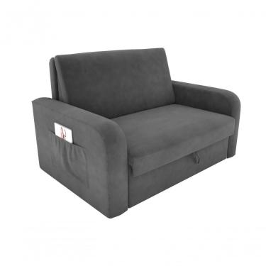 Imagem de Sofá Cama Daiane 2 Lugares Com Baú Suede Cinza Matrix