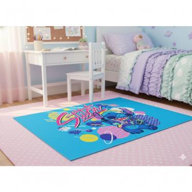 Imagem de Tapete Infantil Stitch Tropical Retangular 70x110CM 100% Poliéster com Base Antiderrapa...
