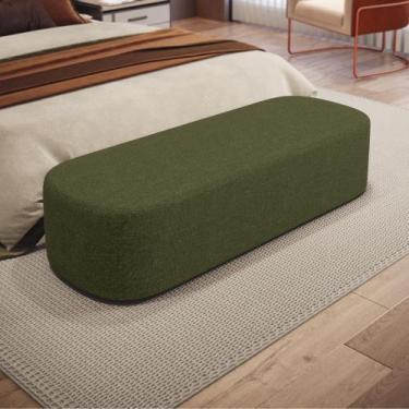 Imagem de Puff Decorativo Orgânico para Living Quarto 160cm Doha W01 Linho Verde