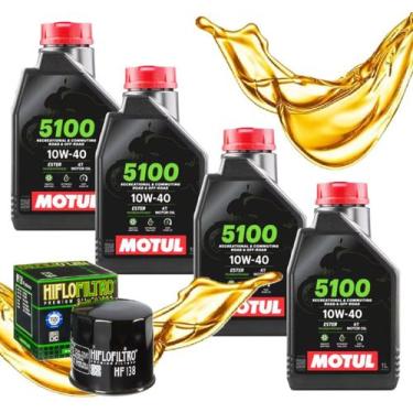 Imagem de Troca de Óleo Para Suzuki Bandit 1200  Srad 750 Motul 10w40 Com Filtro