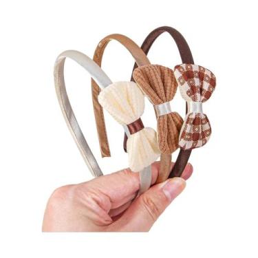 Imagem de Conjunto De Faixas De Cabelo De Tecido Com Flores Para Meninas, Laços 